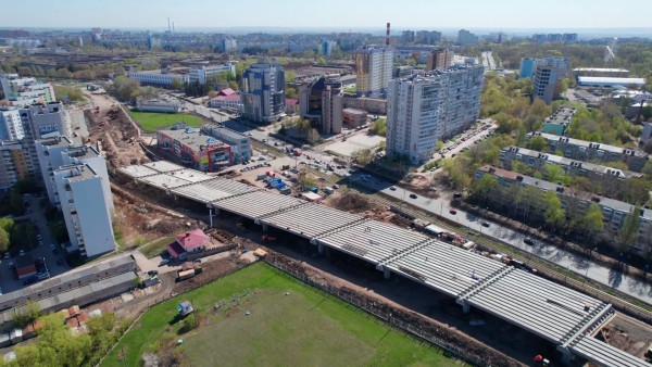 В Самаре начали укладывать асфальт на развязке на Ново-Садовой