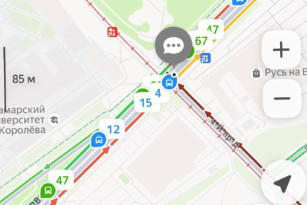 Московское шоссе в Самаре парализовало после удара Renault в трамвай утром 4 февраля 