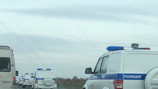 В Самарской области на трассе М5 очевидцы сняли колонну полицейских «УАЗ Патриот»