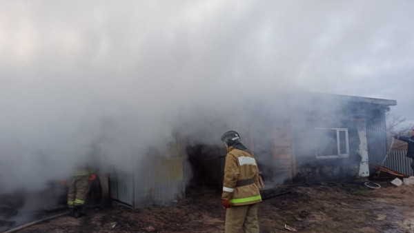 В Самарской области загорелся сарай с автомобилем и баня