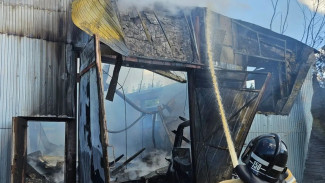 В Самарской области вспыхнул ангар на площади 200 кв. м.