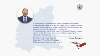 Полномочный представитель Президента России в ПФО Игорь Комаров поздравил соотечественников с Днём Победы