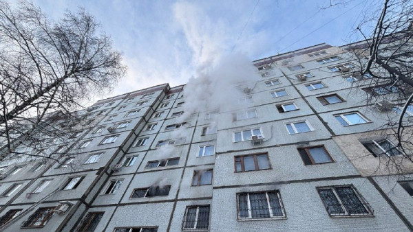 25 декабря на пр. Кирова в Самаре загорелась девятиэтажка
