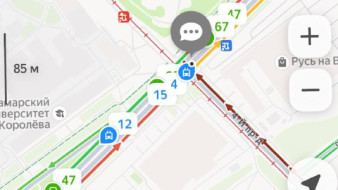 Московское шоссе в Самаре парализовало после удара Renault в трамвай утром 4 февраля 