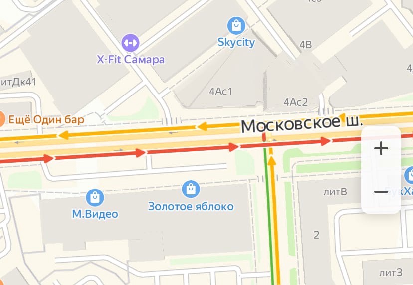 Московское шоссе самара карта